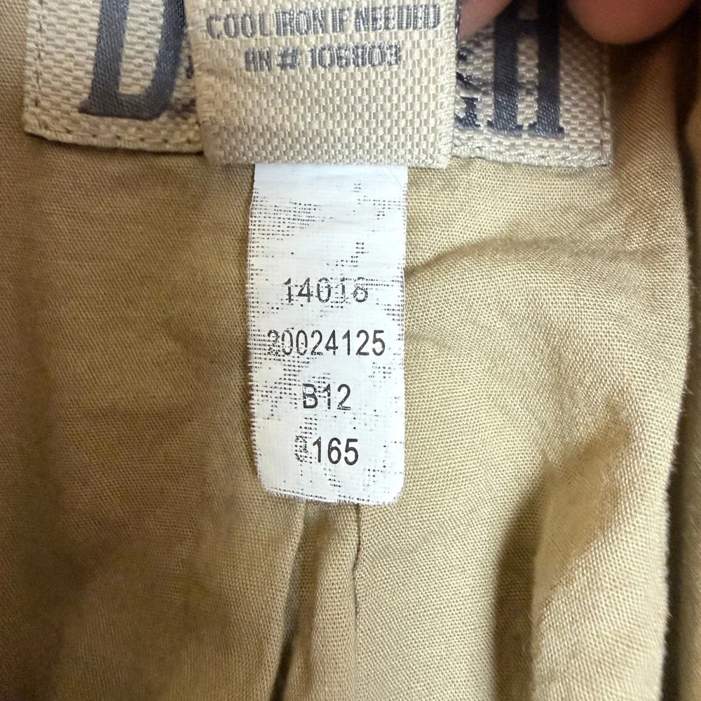 Duluth Trading Blazer Chore Jacket Men M Khaki Canvas Workwear Elbow Patch EUC